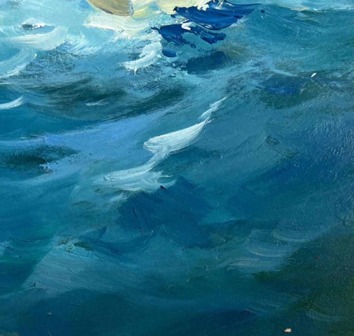 Textured oil painting of turbulent ocean waves by Yuriy Suprunchuk