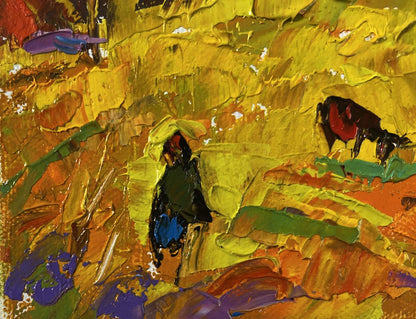 Vibrant impressionist oil painting Autumn and the last singing of birds by Oleksiy Ivanyuk