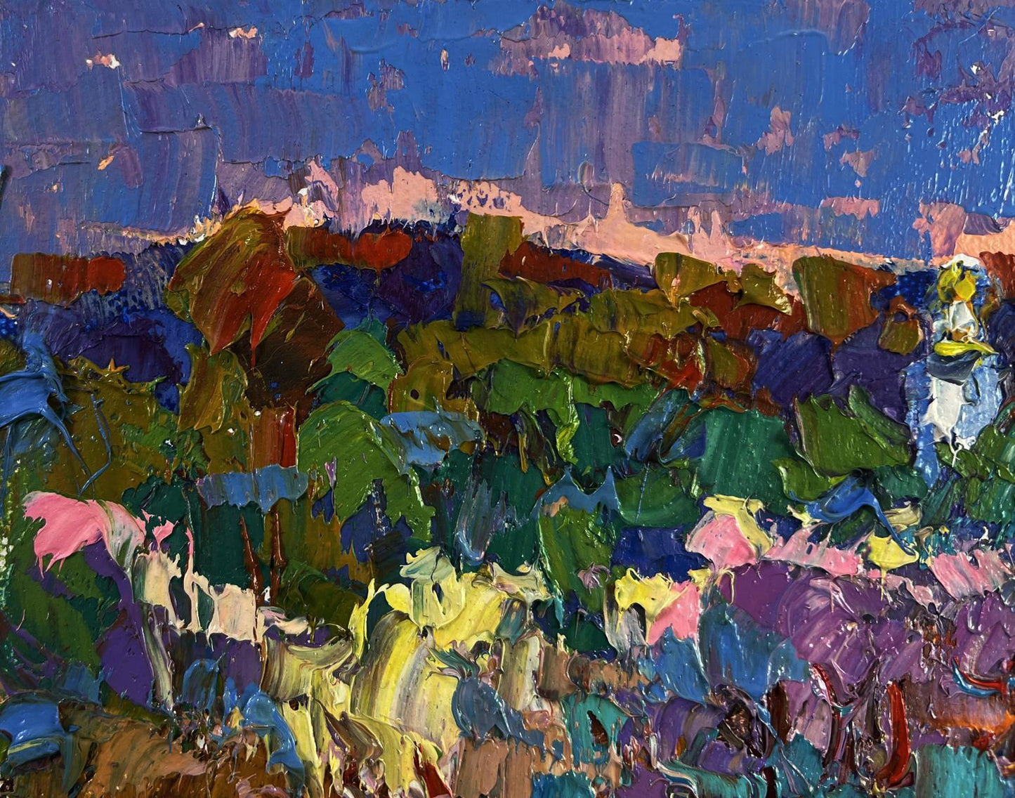 Oil painting Melody through the rural silence by Oksana Ivanyuk