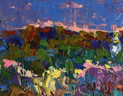 Oil painting Melody through the rural silence by Oksana Ivanyuk
