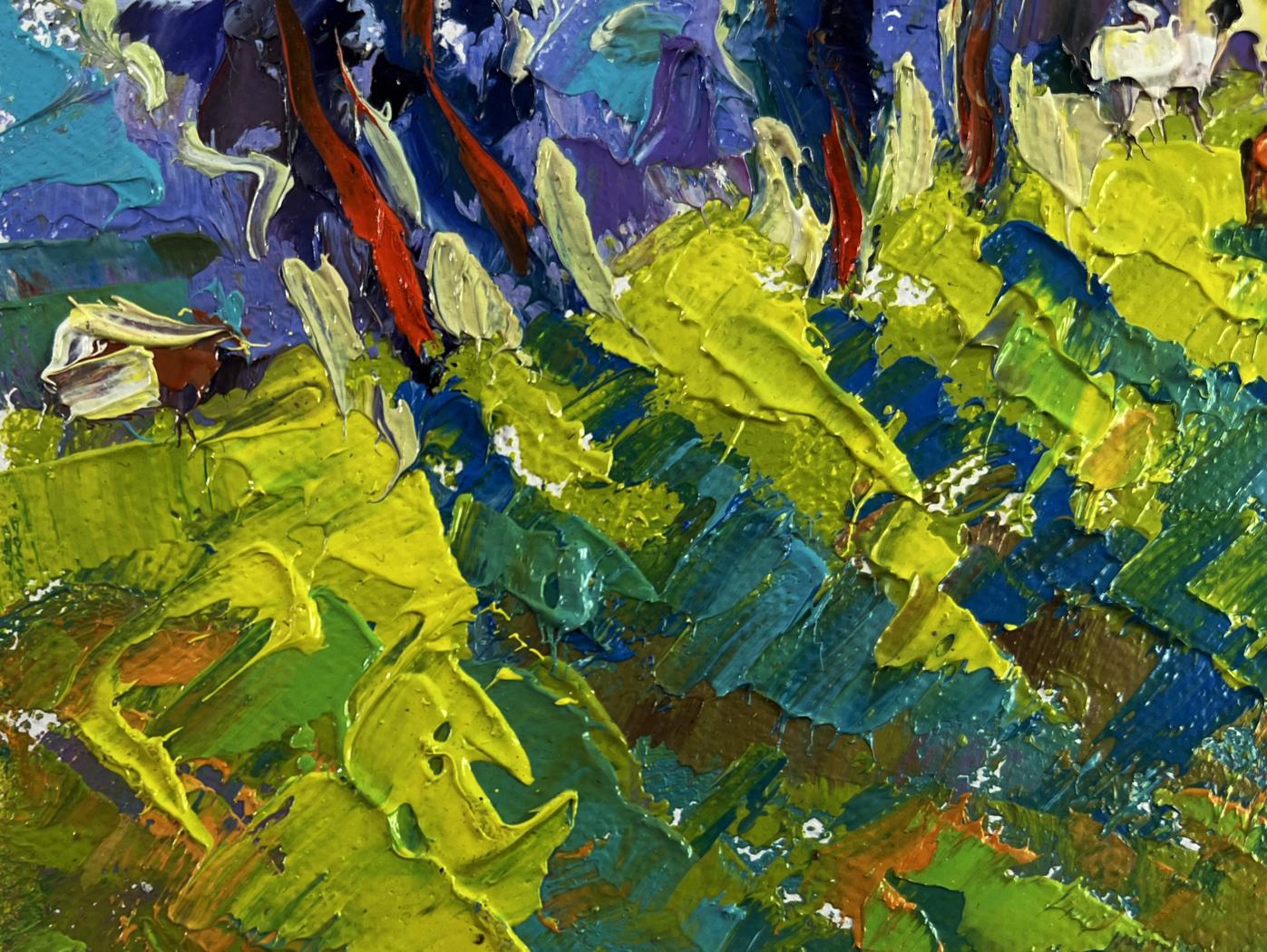 Vibrant impressionist oil painting by Oleksiy Ivanyuk: Nature speaks in grass whisper