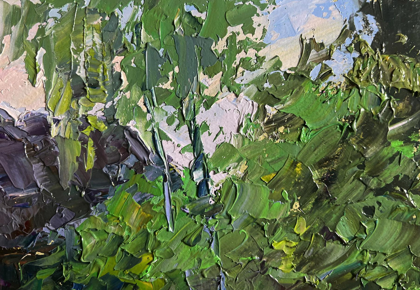 Oil painting House in the field by Boris Serdyuk with vibrant impasto strokes