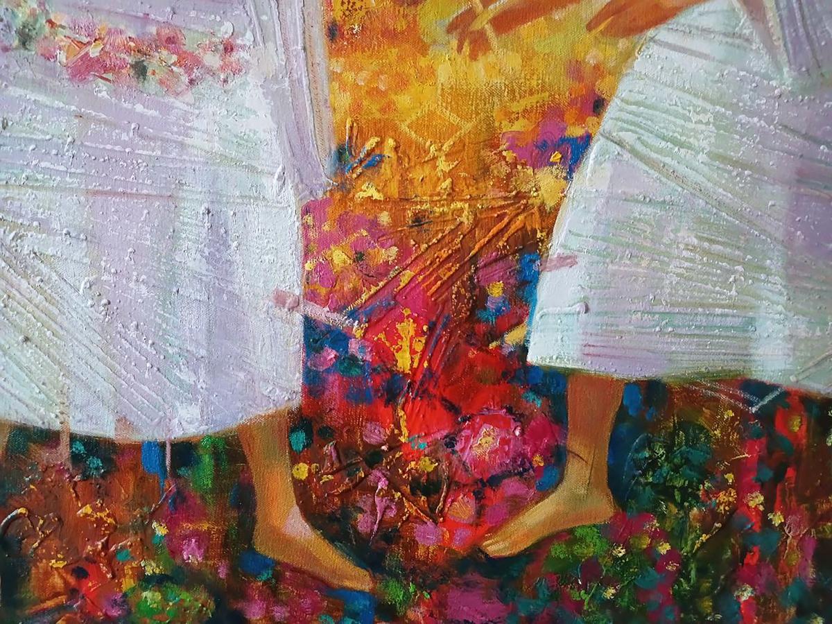 Abstract oil painting Two angels Anatoly Tarabanov