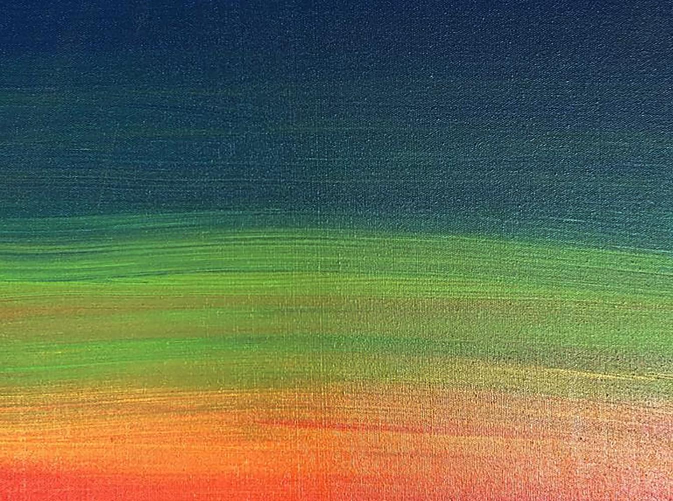 Acrylic painting Calm and focused by Olga Melezhik, blue to red gradient