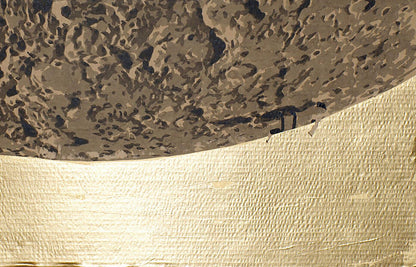 Gold textured woven metallic back of Under the Moon Dima Filatov acrylic painting