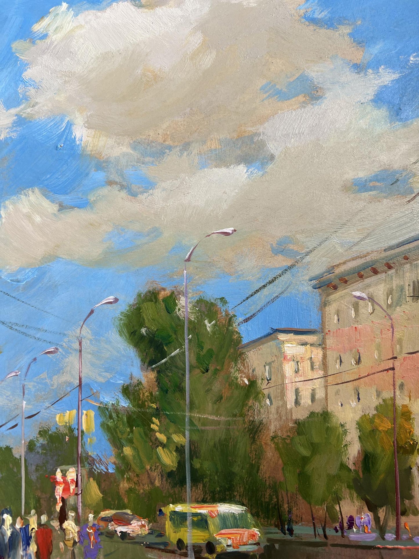 Vibrant impressionistic oil painting Summer rhythm of the city by Yuriy Suprunchuk