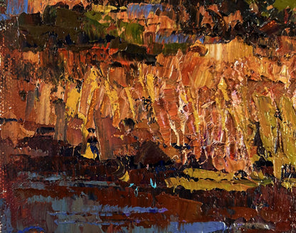 Vibrant impressionist oil painting A walk in the evening silence by Oksana Ivanyuk