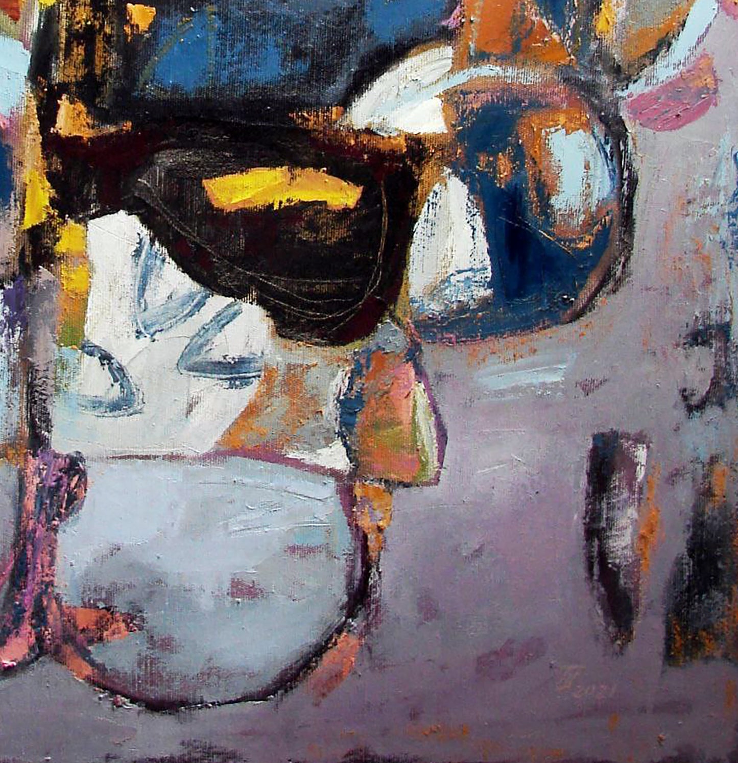 Oil painting Autumn Blues by Tatyana Shulyak, abstract bold strokes