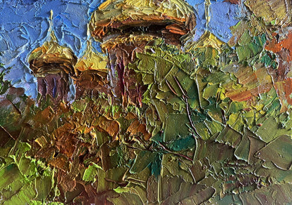 Oil painting Golden domes behind the trees by Boris Serdyuk
