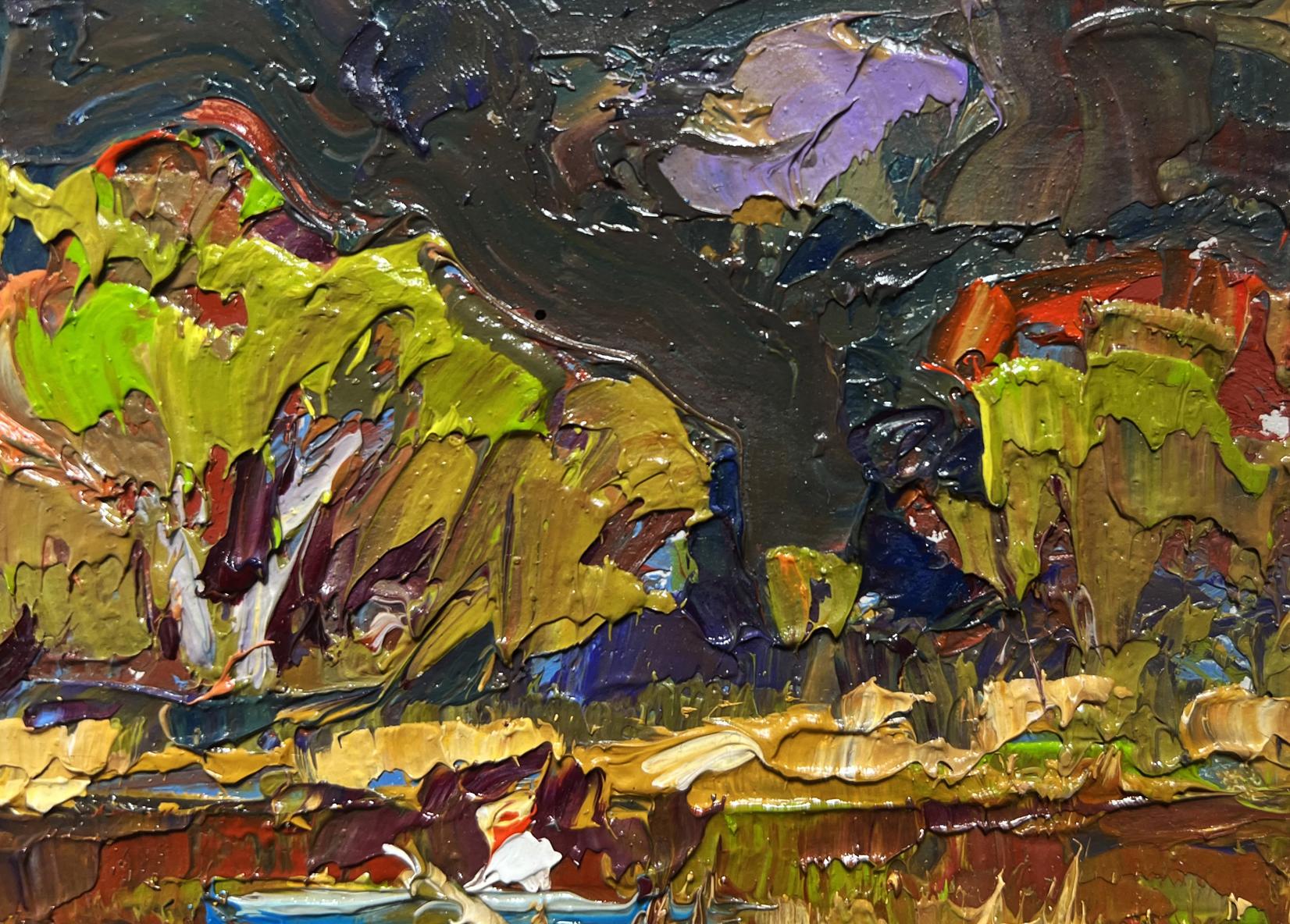 Oil painting Going fishing after the rain by Oksana Ivanyuk