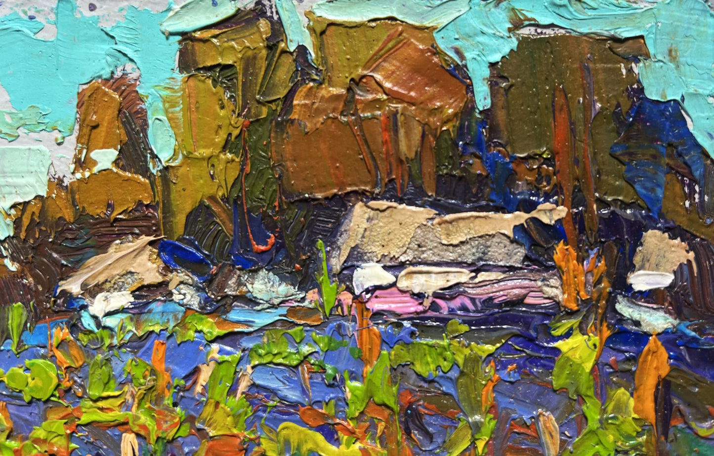 Oil painting Growing grapes in the village by Oleksiy Ivanyuk