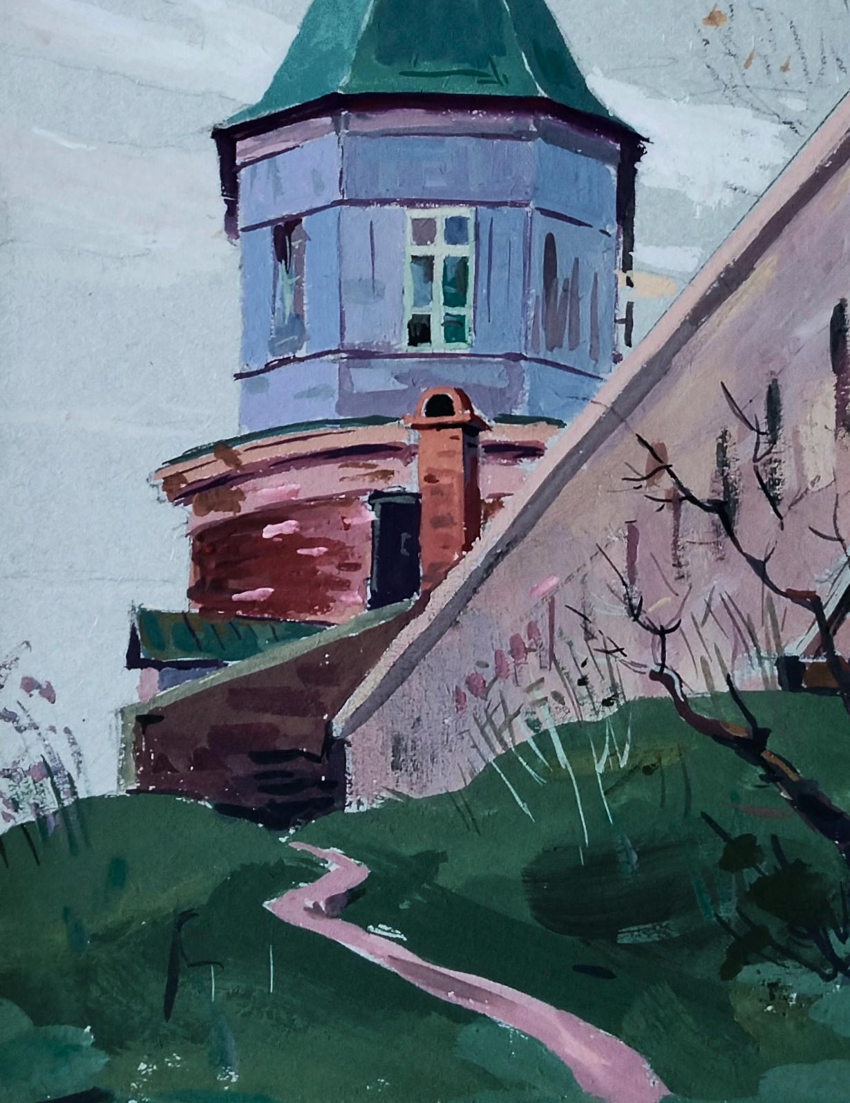 Gouache painting of Chapel of the Monastery by Vitaly Duhnevich