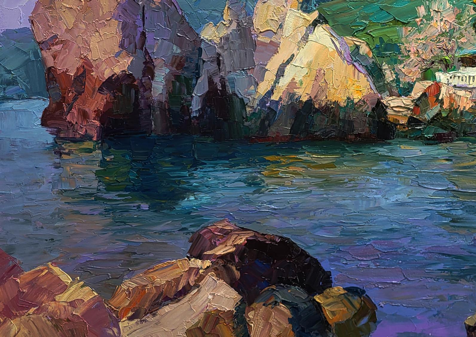 Impressionistic oil painting Morning at sea by Boris Serdyuk