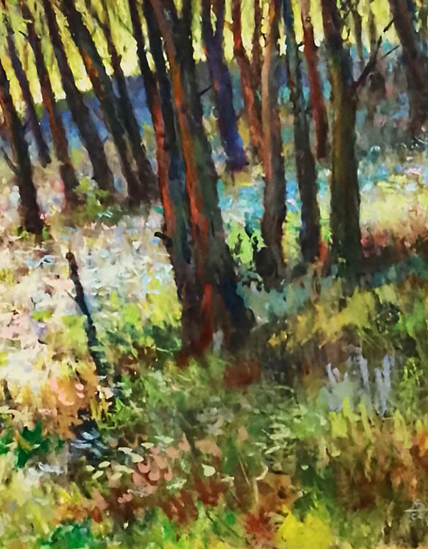 Vibrant impressionist oil painting Pleasant summer forest by Vitaly Duhnevich