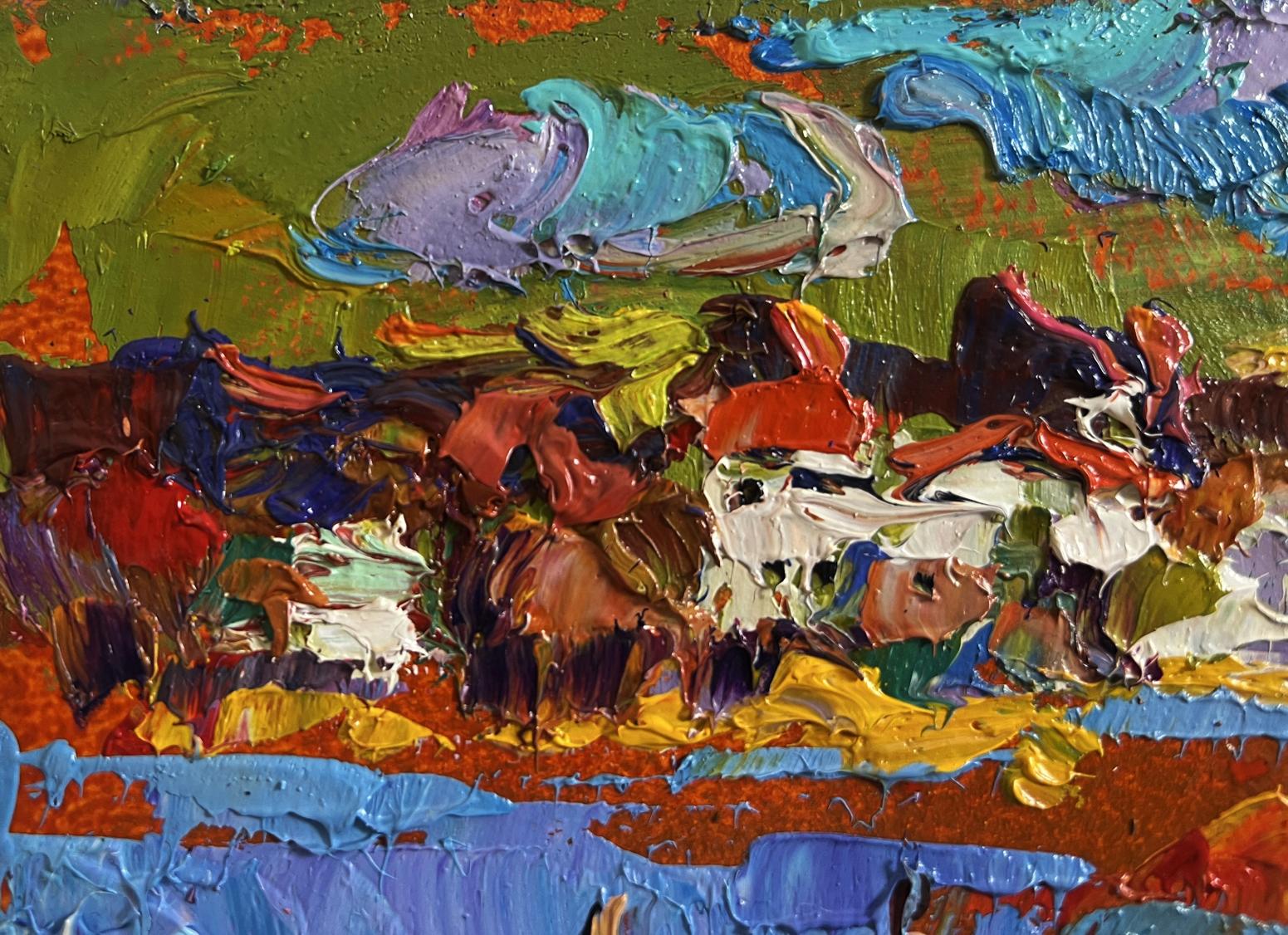 Vibrant impressionist oil painting Frosty day in the field by Oleksiy Ivanyuk