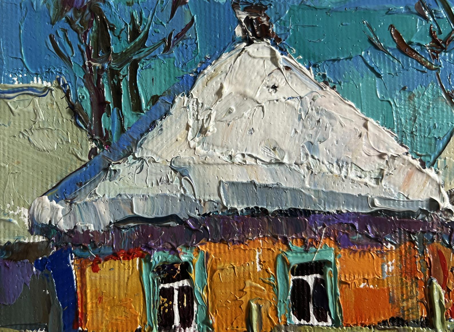 Oil painting Frosty morning in the village by Oksana Ivanyuk