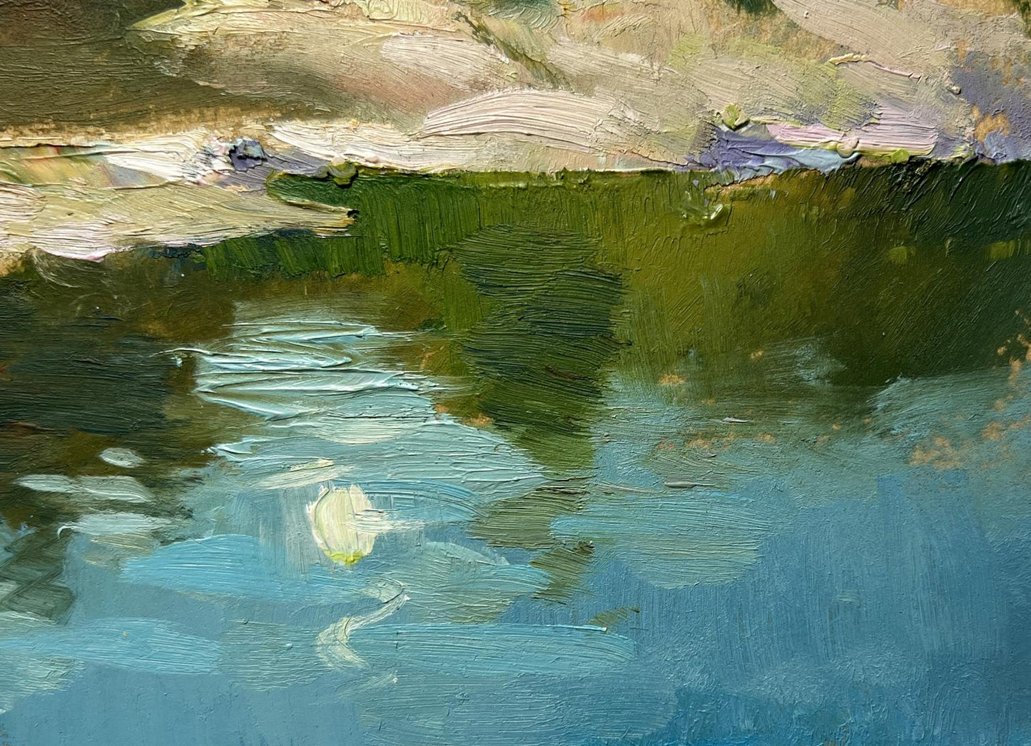Oil painting Forest in river reflection by Yuriy Suprunchuk