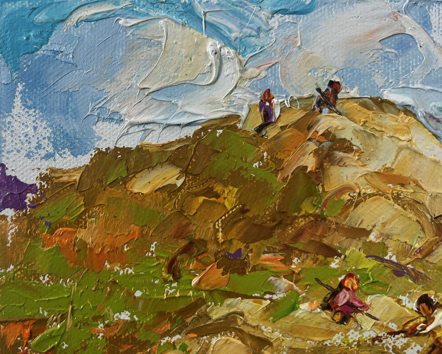 Impasto oil painting Gentle wind over the haystack by Oleksiy Ivanyuk