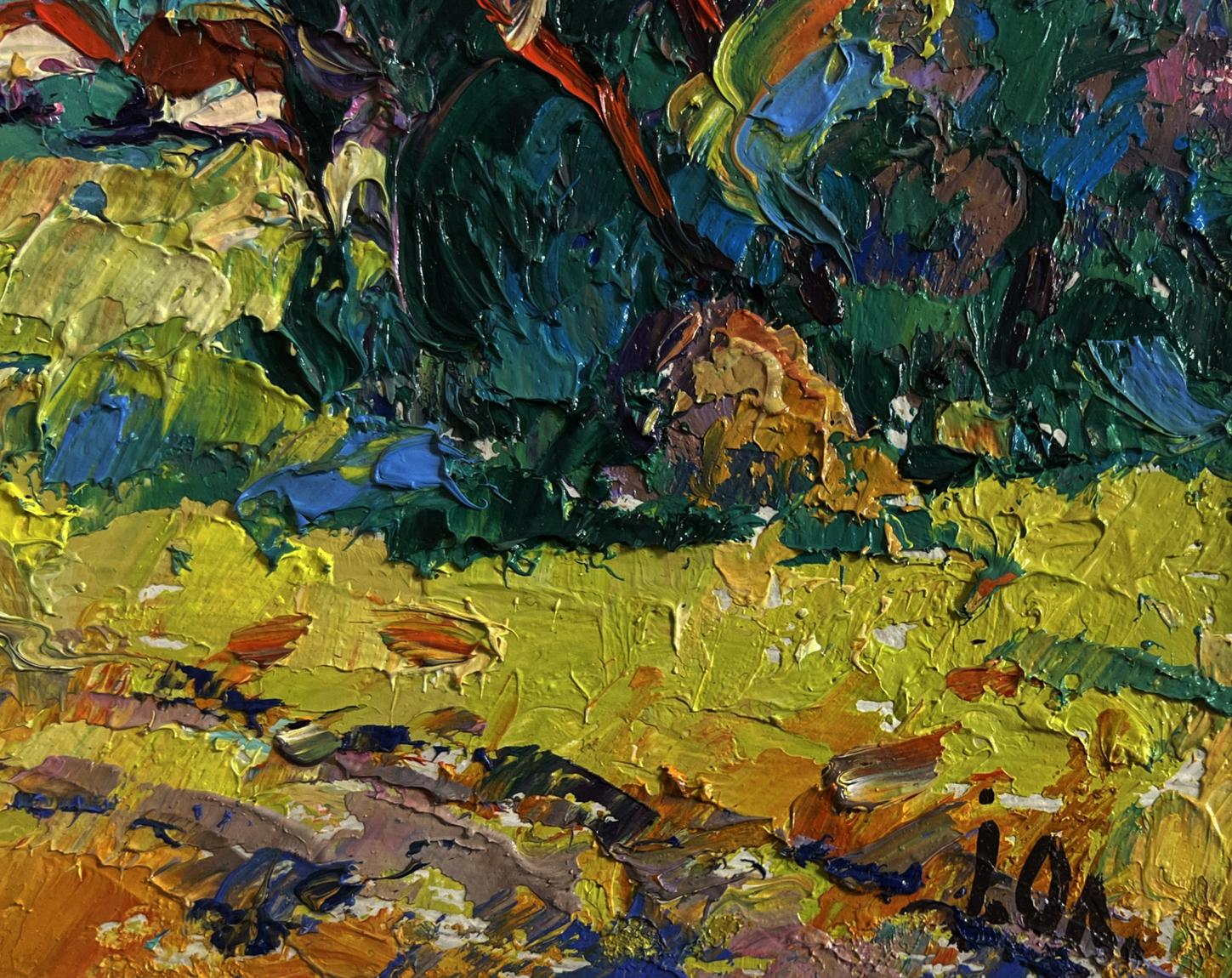 Oil painting After the rain freshness by Oleksiy Ivanyuk, vibrant green strokes