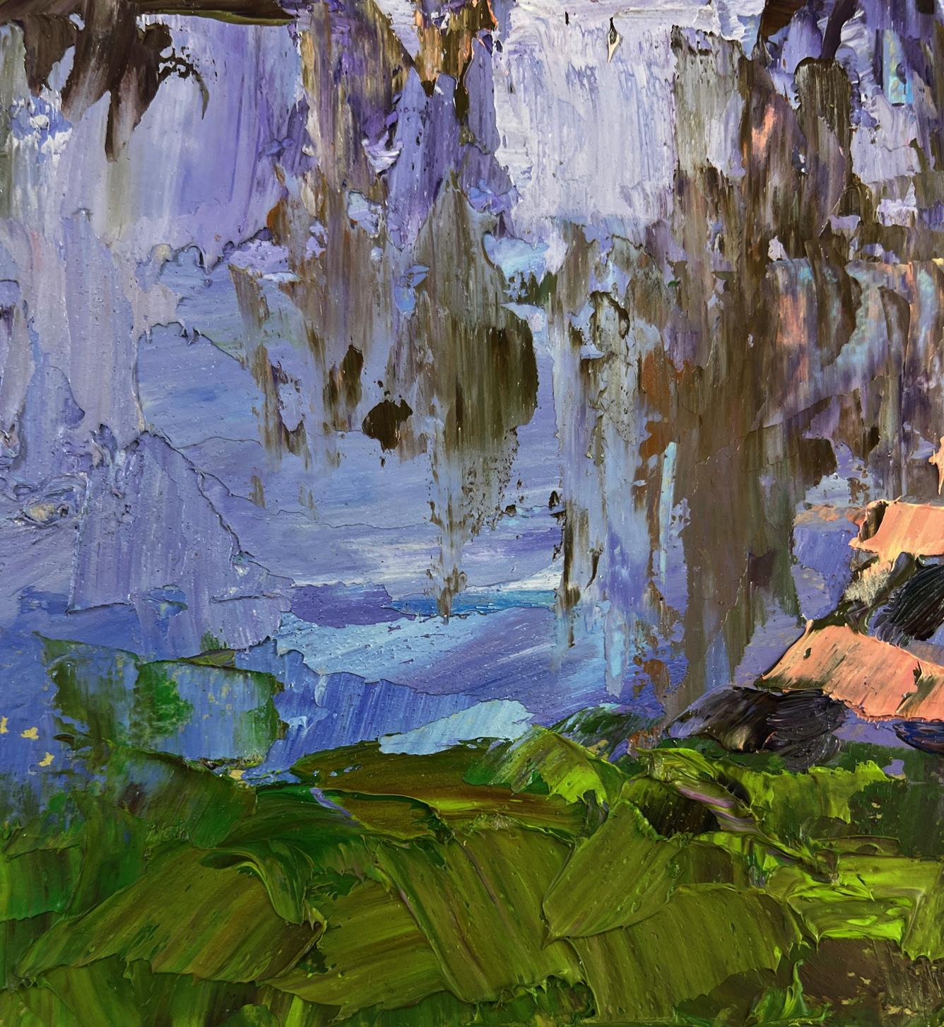 Oil painting Path between two banks by Boris Serdyuk abstract landscape