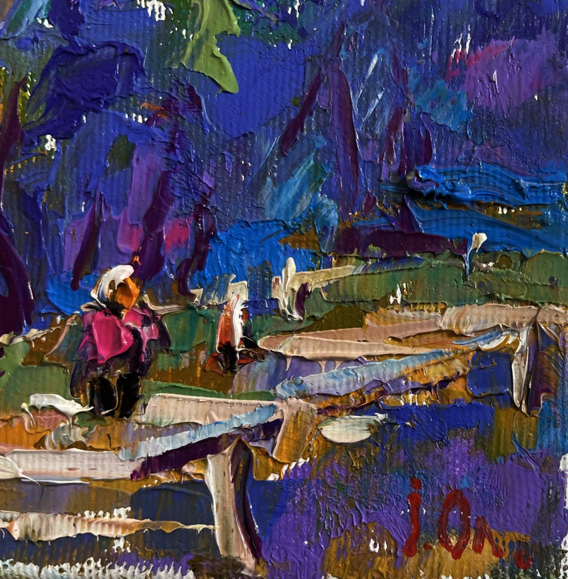 Vibrant impressionist oil painting A walk through the city park by Oleksiy Ivanyuk