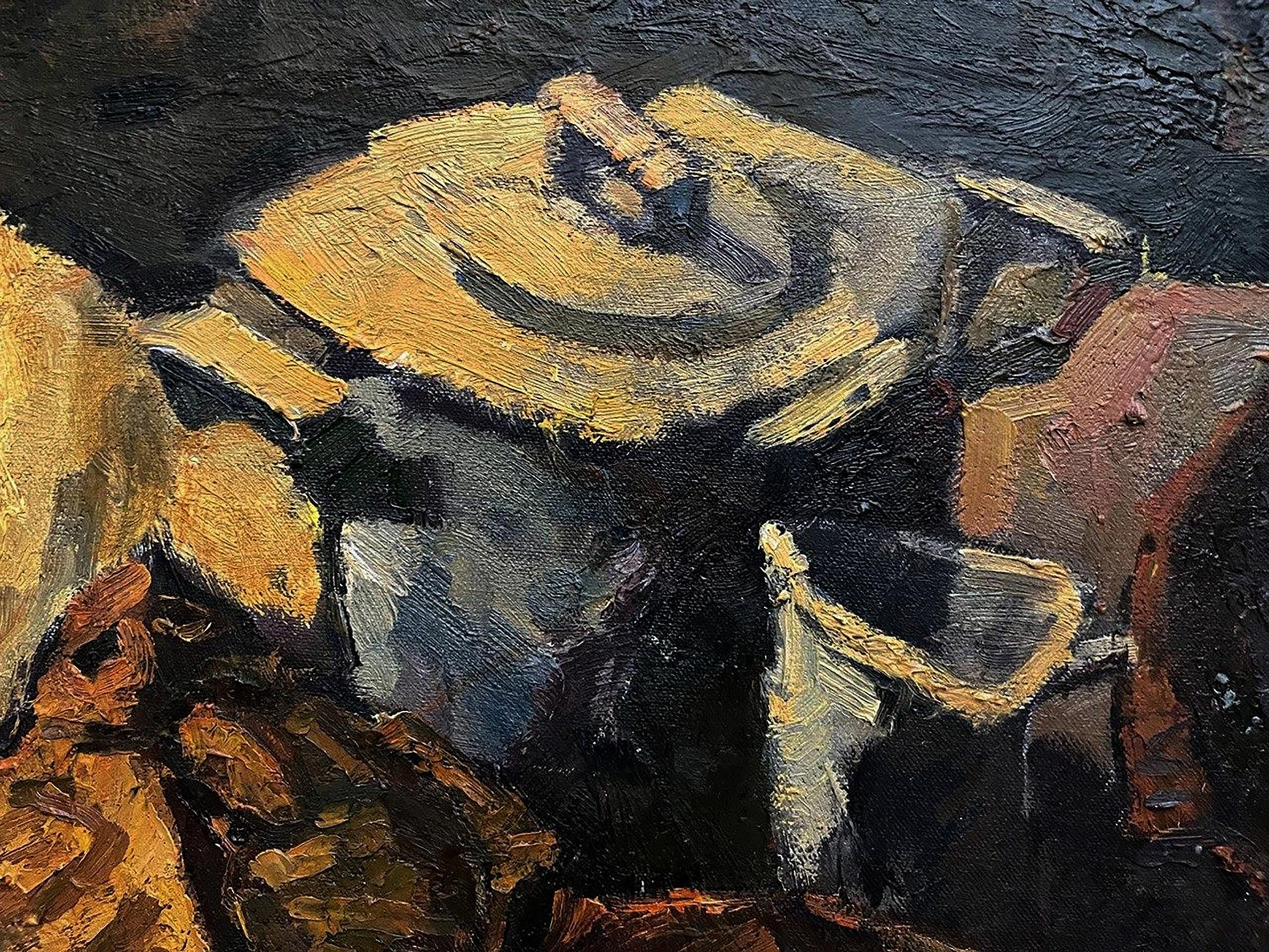 Oil painting Evening Still Life by Oleksandr Andreev dark teapot