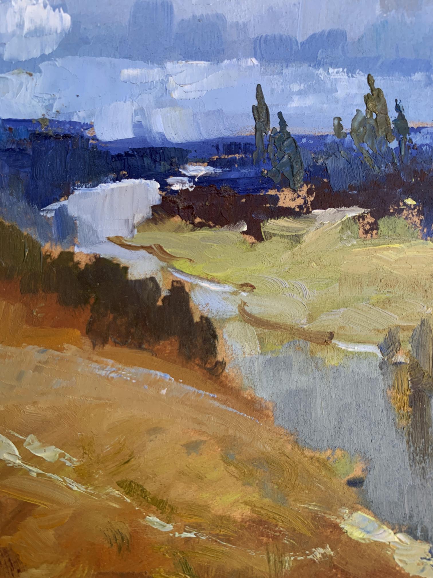 Abstract oil painting The river flows into the distance by Yuriy Suprunchuk