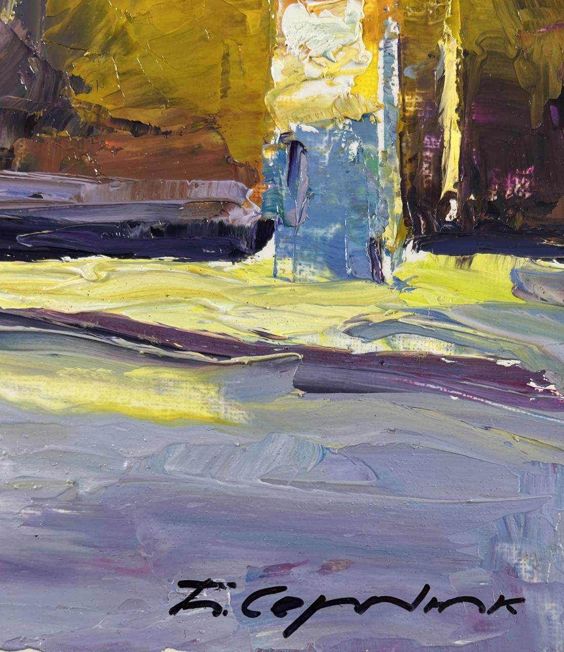 Vibrant impasto oil painting The city never sleeps by Boris Serdyuk