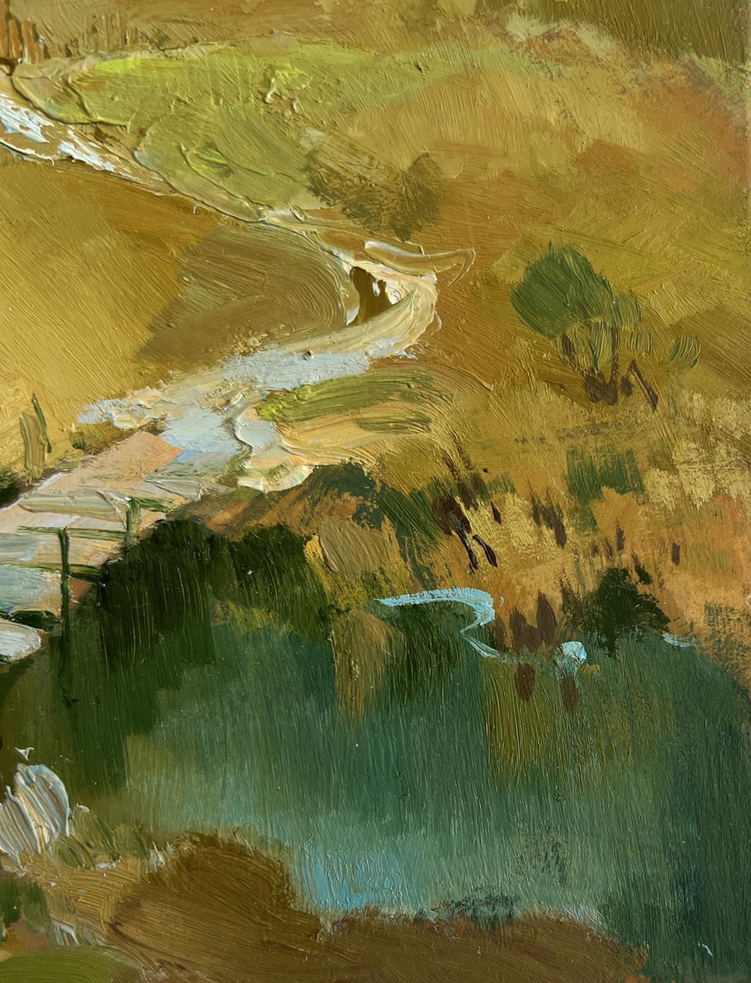 Impressionistic oil painting Path along the village by Yuriy Suprunchuk