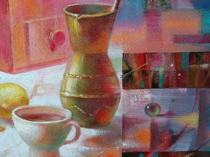 Abstract oil painting Morning Coffee Anatoly Tarabanov