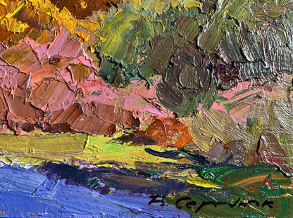 Oil painting Golden autumn by Boris Serdyuk in vibrant textured colors