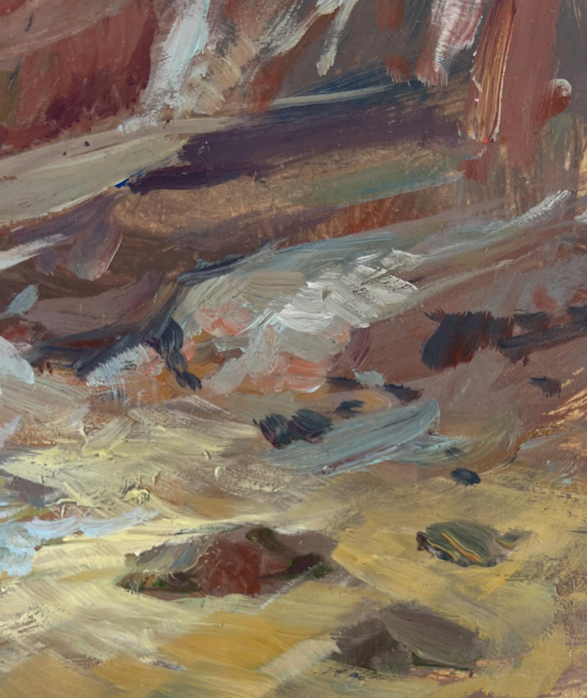 Oil painting Between the sky and the sea by Yuriy Suprunchuk rocky landscape