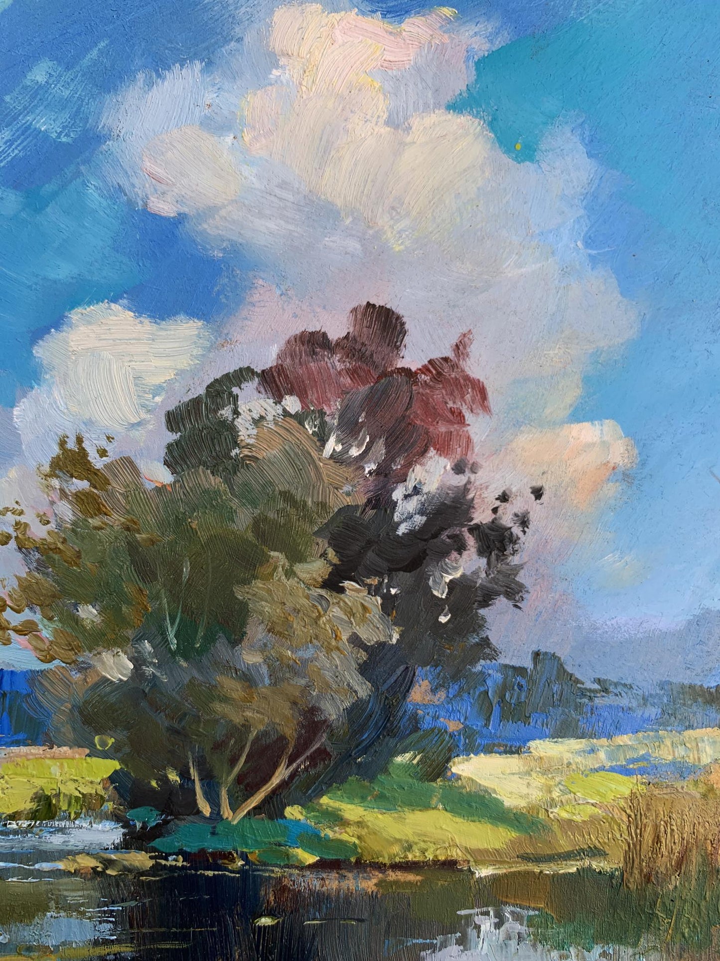 Vibrant impressionist oil painting Memory of a place in nature by Yuriy Suprunchuk
