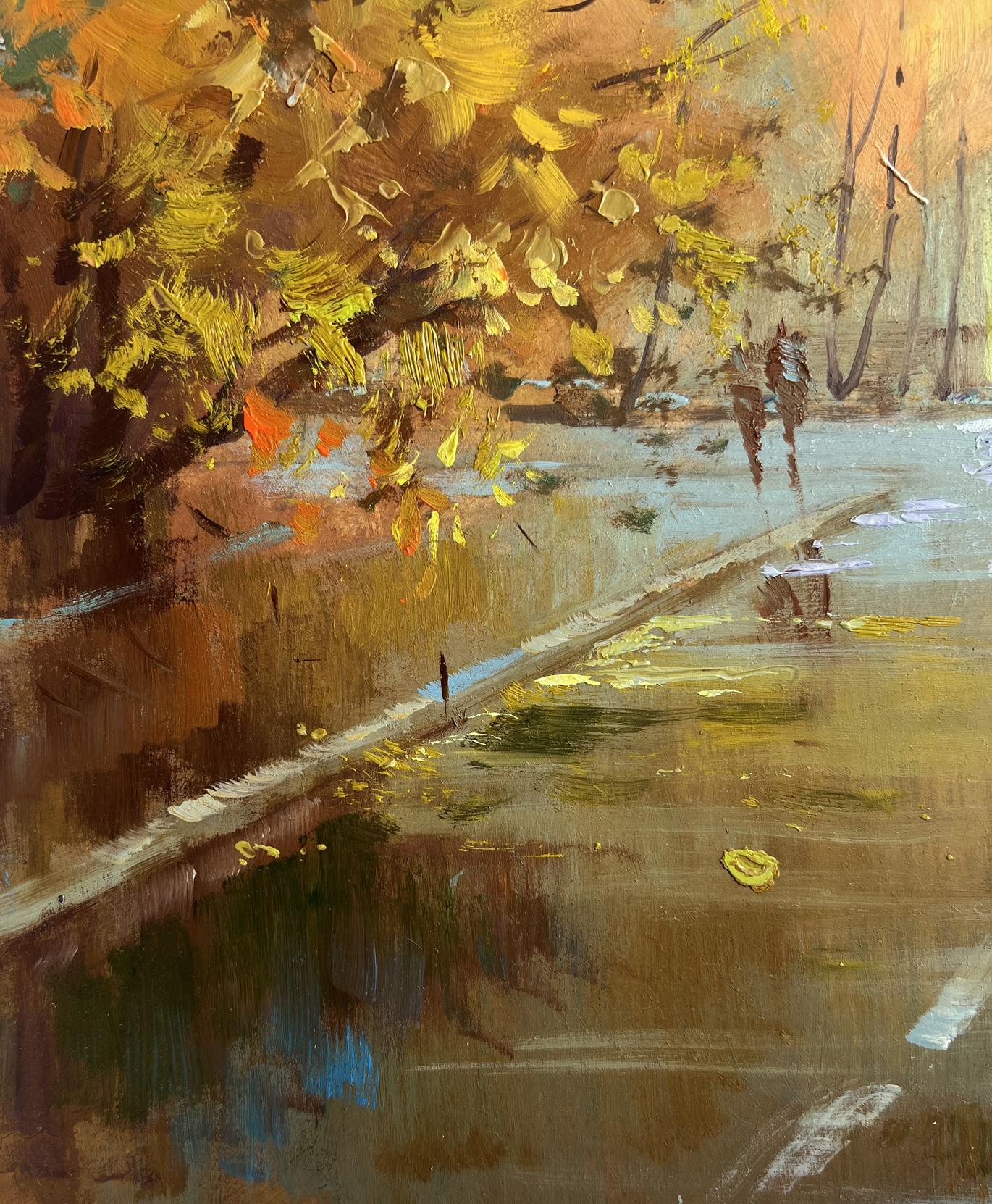 Oil painting Autumn in the heart of the city by Yuriy Suprunchuk