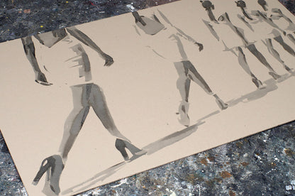 Beige sketch pad with Dima Filatov Ink painting See you figure drawings