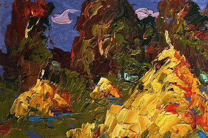 Vibrant impressionist oil painting Returning from the field in the evening by Oleksiy Ivanyuk