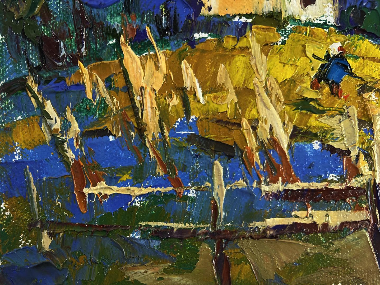 Vibrant impressionist oil painting Village evening tranquility by Oleksiy Ivanyuk