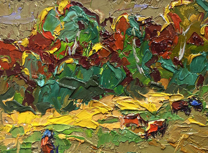 Vibrant abstract oil painting In the Field on a Walk by Oleksiy Ivanyuk