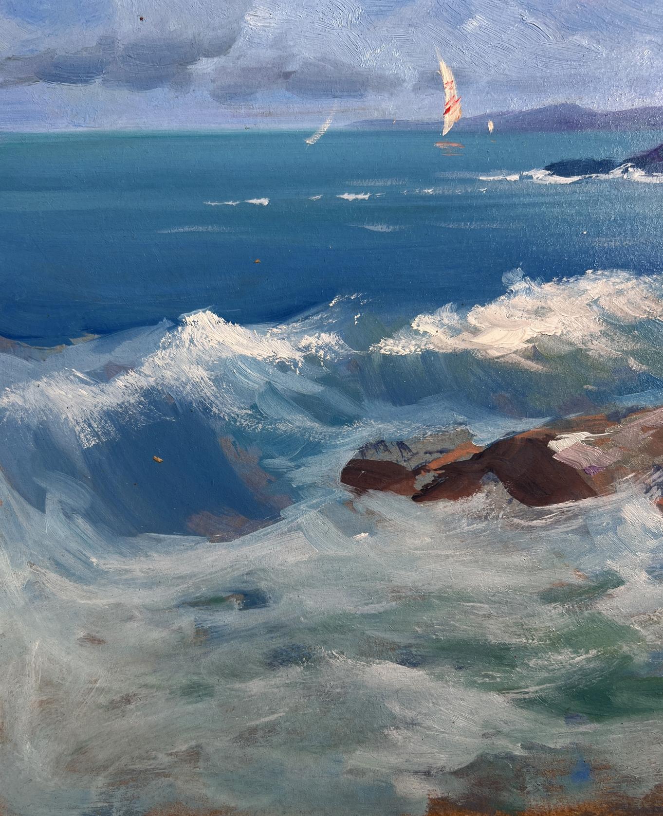 Oil painting Sea Breeze on a Clear Day by Yuriy Suprunchuk vibrant ocean scene