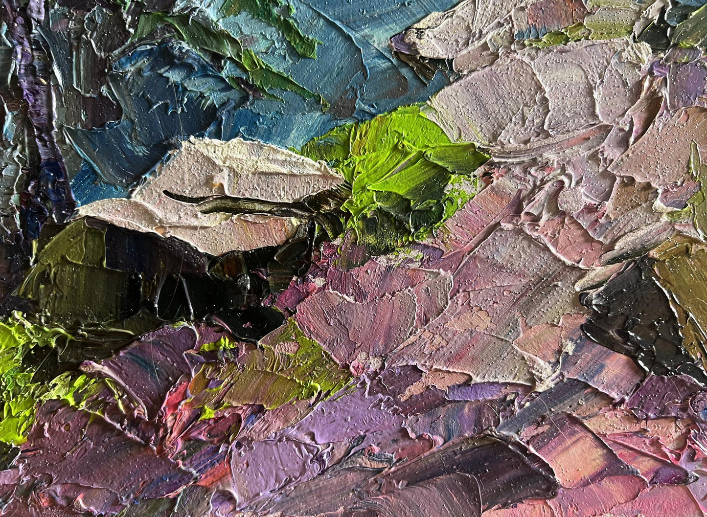Oil painting Path in the forest by Boris Serdyuk, textured impasto abstract