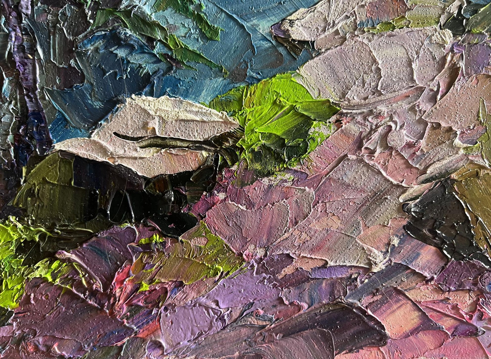 Oil painting Path in the forest by Boris Serdyuk, textured impasto abstract