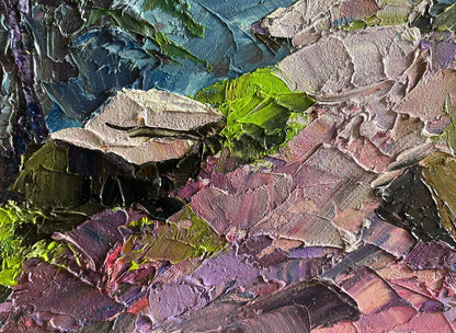 Oil painting Path in the forest by Boris Serdyuk, textured impasto abstract