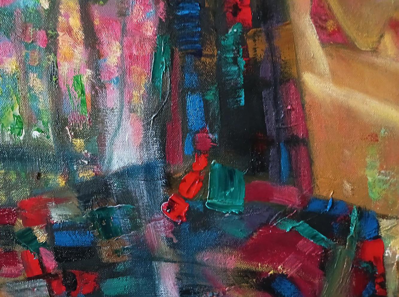 Vibrant abstract oil painting Morning woman by Anatoly Tarabanov