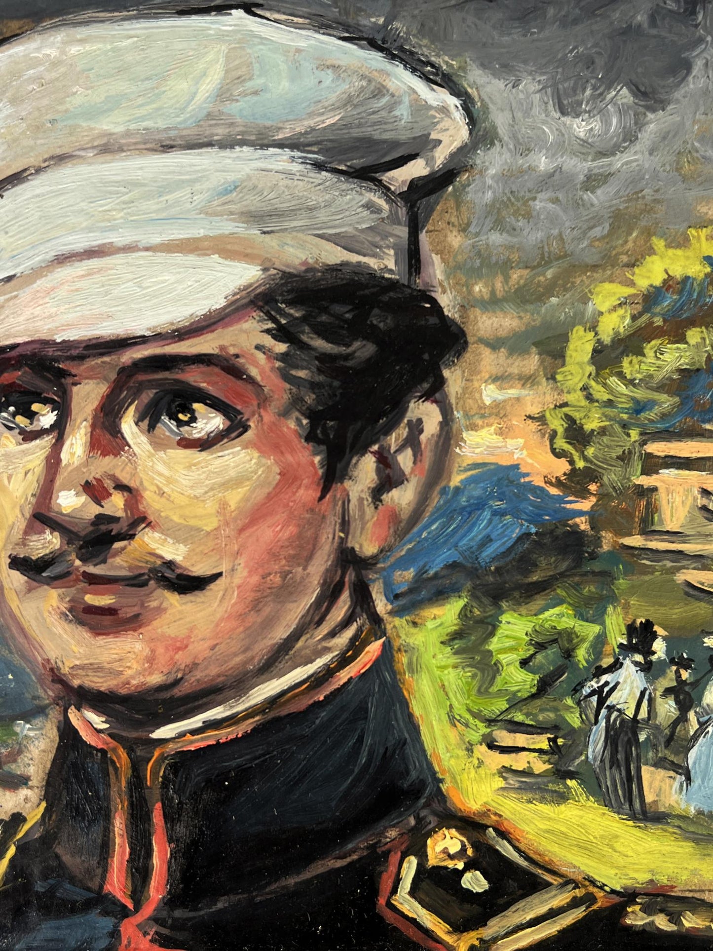 Oil painting portrait of officer Alexander Litvinov in naval uniform