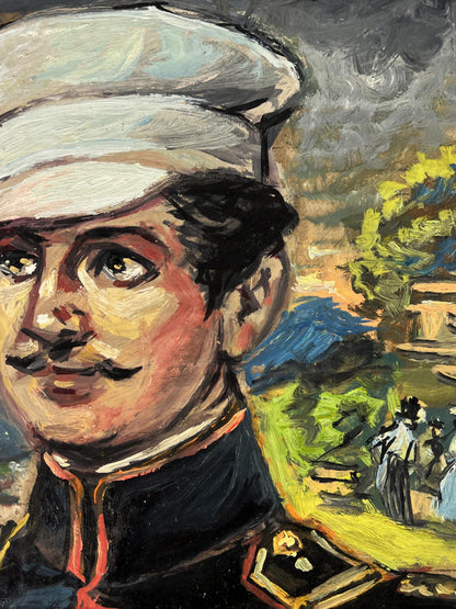 Oil painting portrait of officer Alexander Litvinov in naval uniform