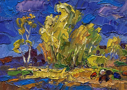 Oleksiy Ivanyuk oil painting: Vibrant autumn foliage after rain
