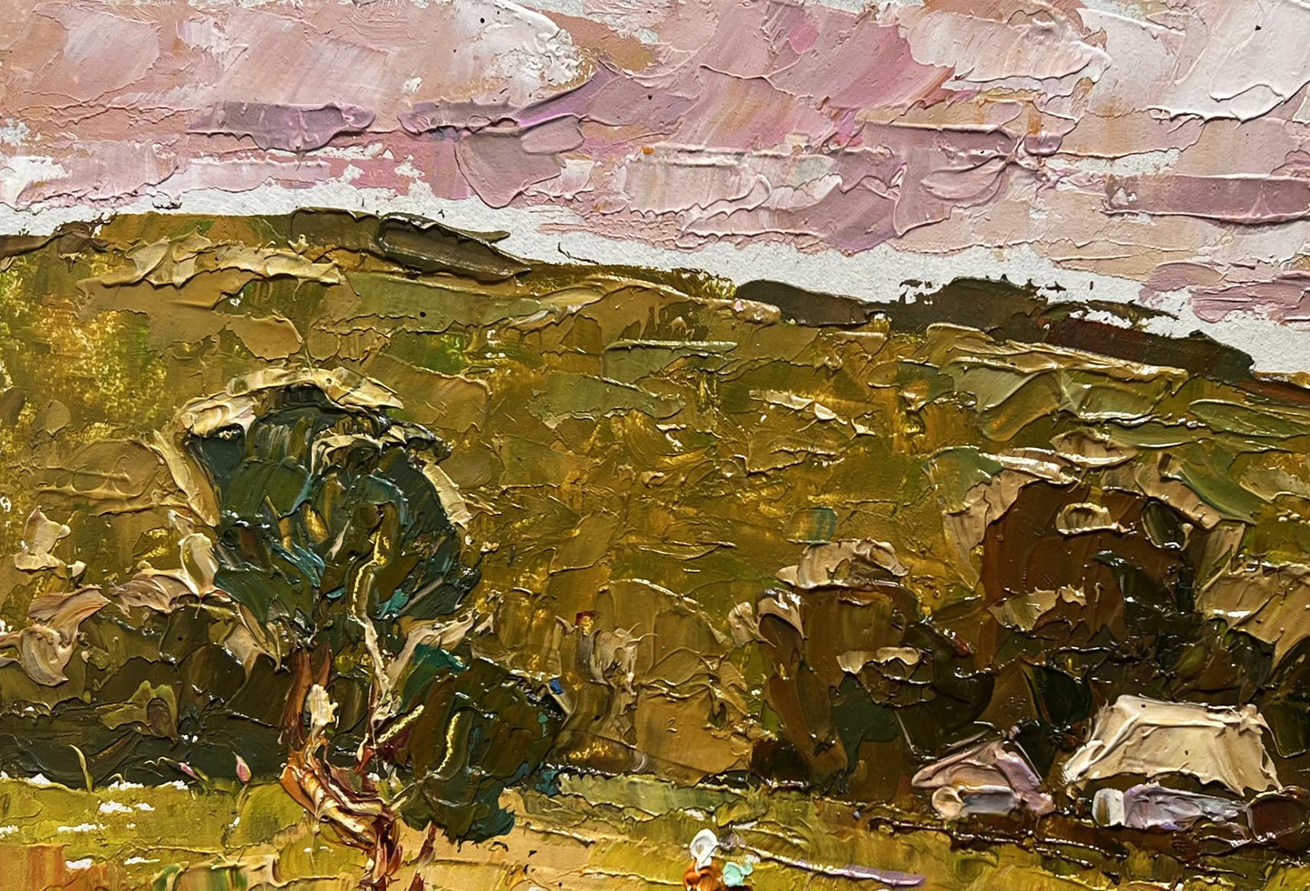 Impressionistic oil painting A walk along the outskirts of the village by Oleksiy Ivanyuk