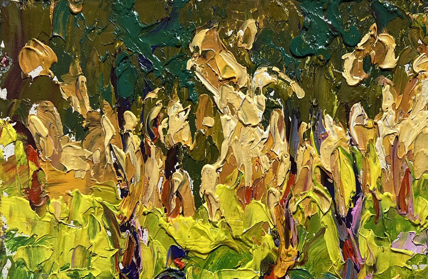 Vibrant oil painting On a walk in the morning in autumn by Oleksiy Ivanyuk