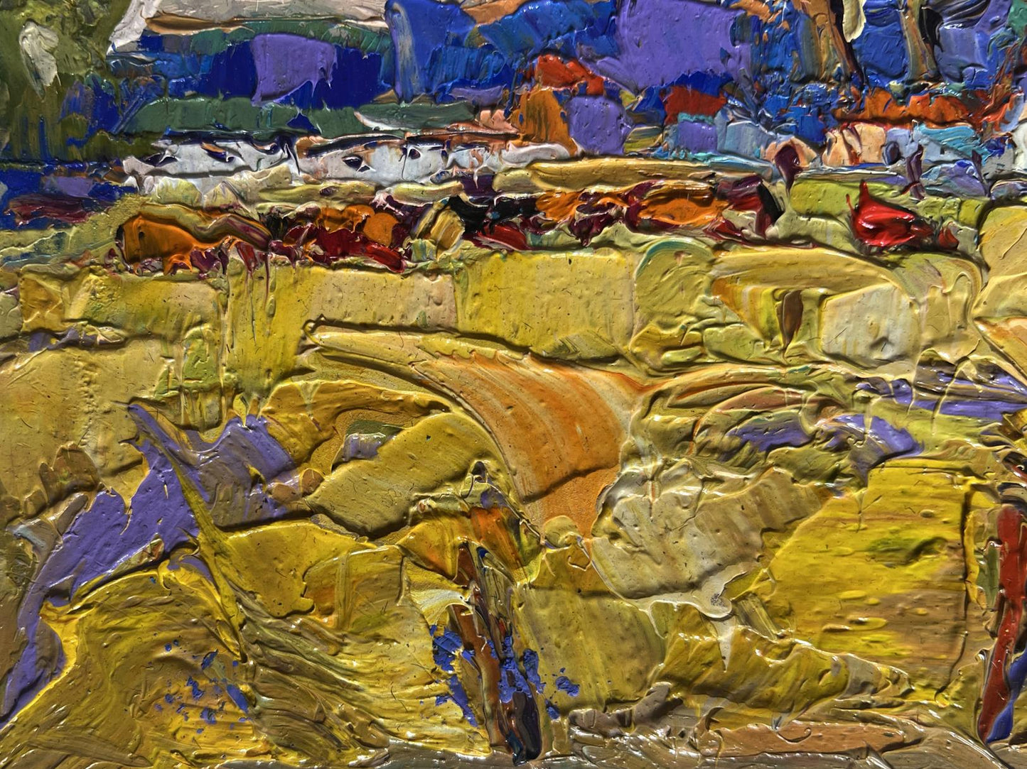 Oil painting Hot sunny day in the village by Oleksiy Ivanyuk impasto art