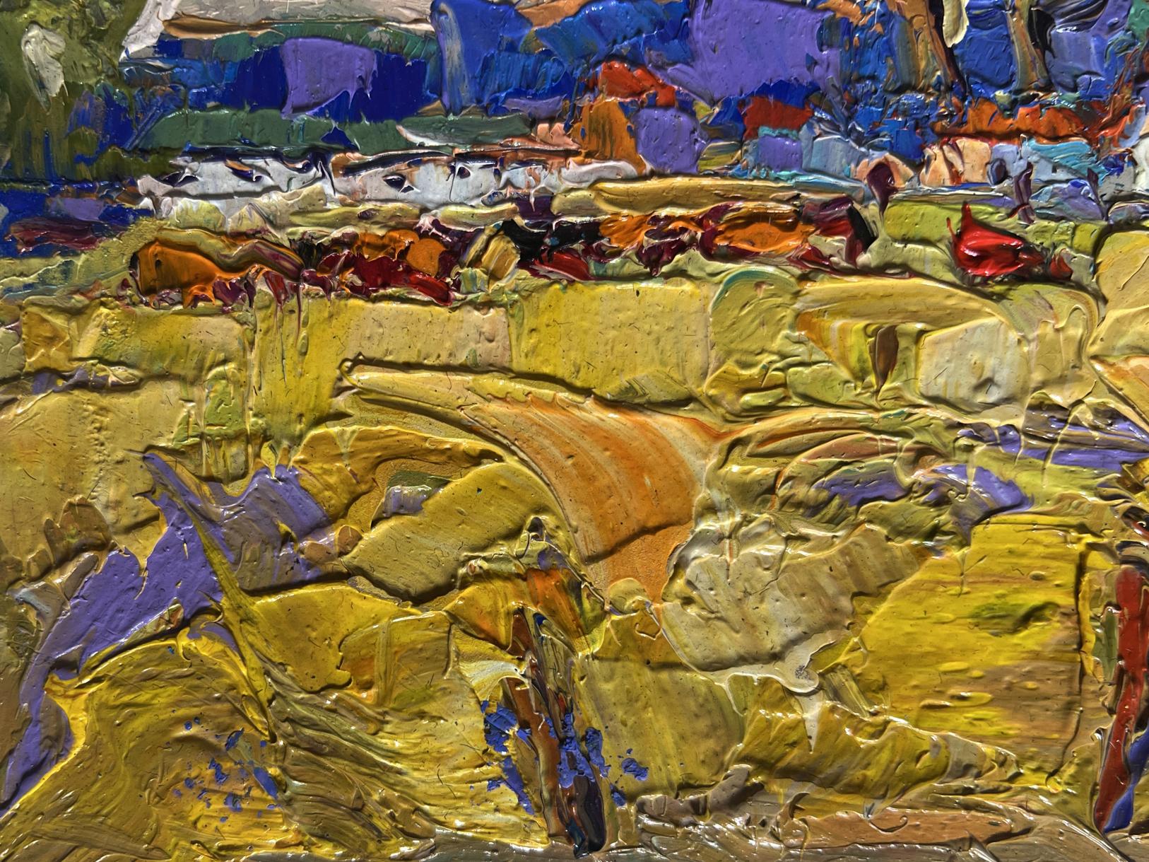 Oil painting Hot sunny day in the village by Oleksiy Ivanyuk impasto art